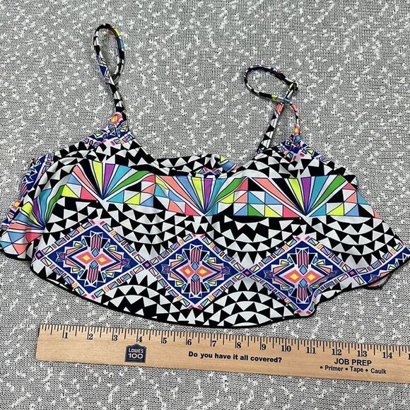 GB GIANNI BINI 2 piece Swim Suit High Waist Flounce Bikini Swimsuit Medium - Picture 3 of 9